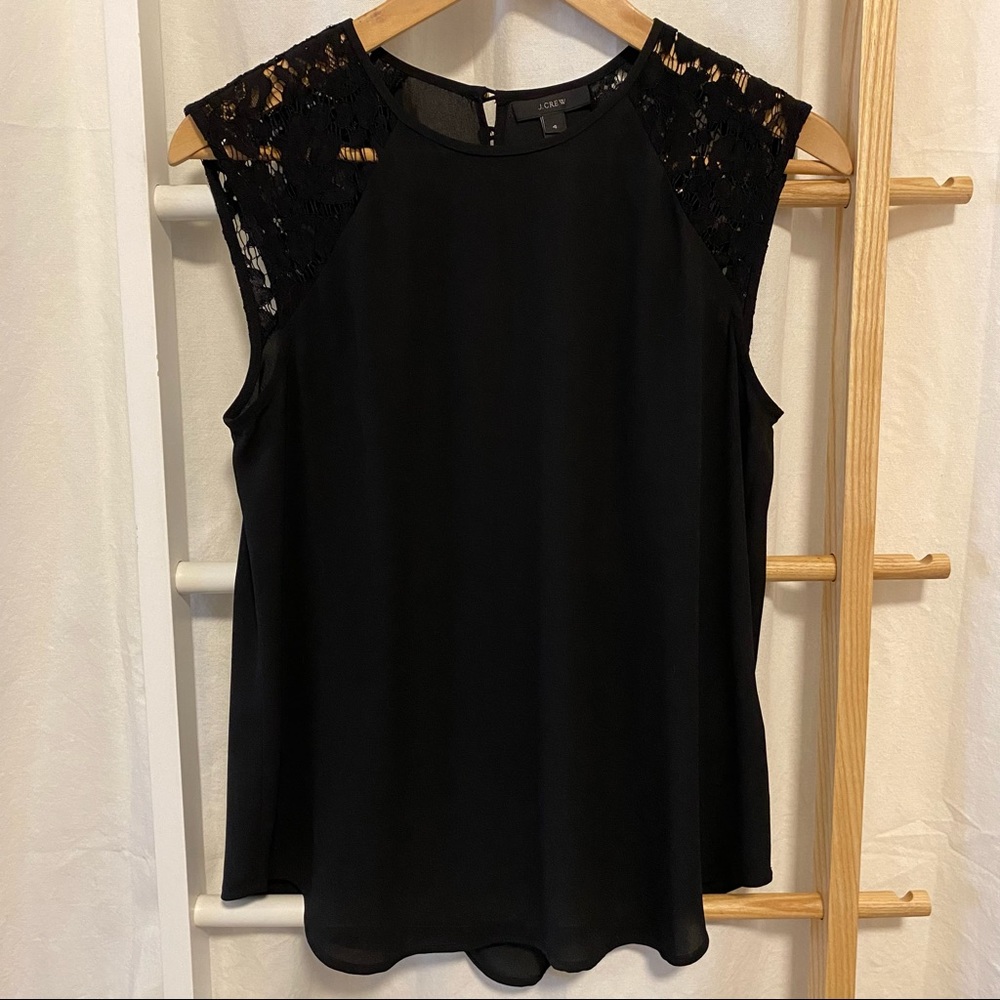 J. Crew - cap-sleeve or sleeveless lace shoulder blouse, 4